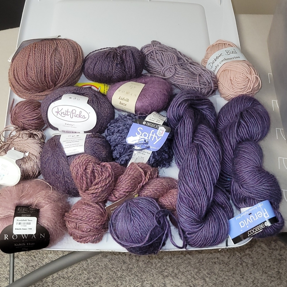 Assorted Wool Mohair Purple, Mauve Yarn Collection